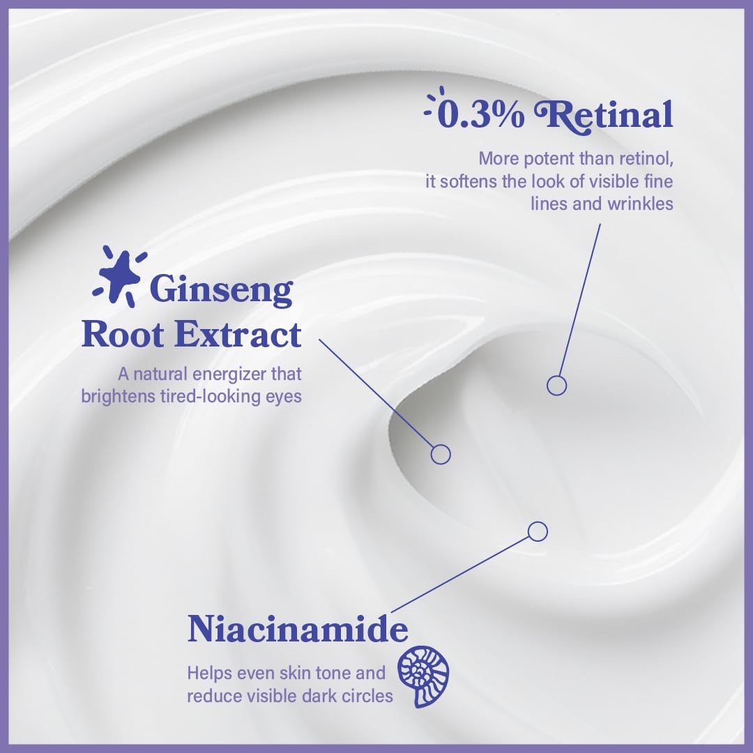 LE GUSHE Retinal Under Eye Cream - Anti Aging Retinol Eye Cream for Dark Circles and Fine Lines