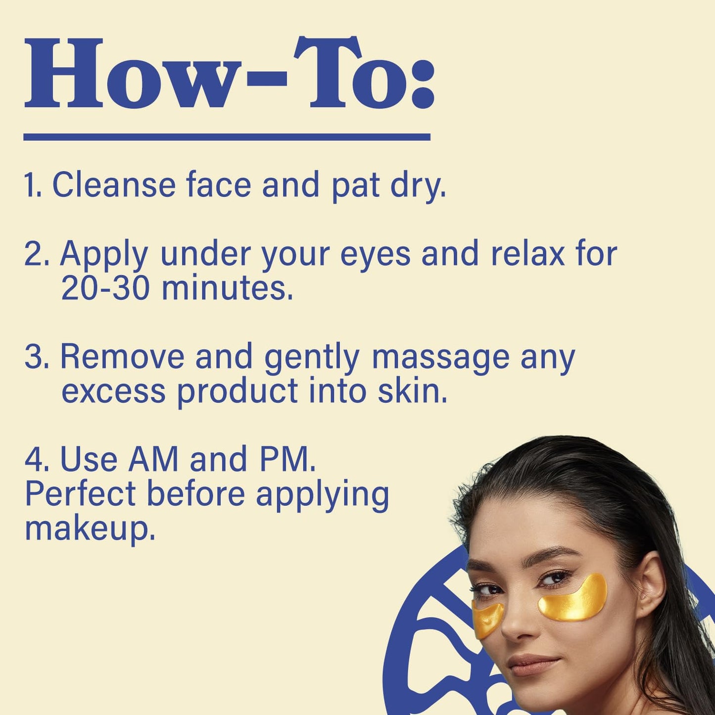 LE GUSHE Gold Under Eye Patches for Puffy Eyes and Dark Circles (20 Pairs)