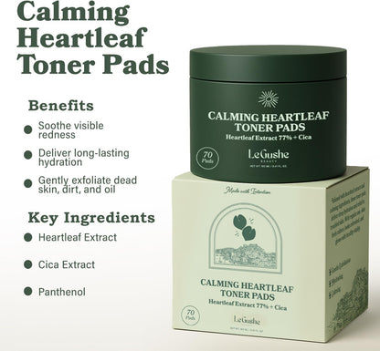 Le Gushe Heartleaf Face Toner Pads (70 Count)